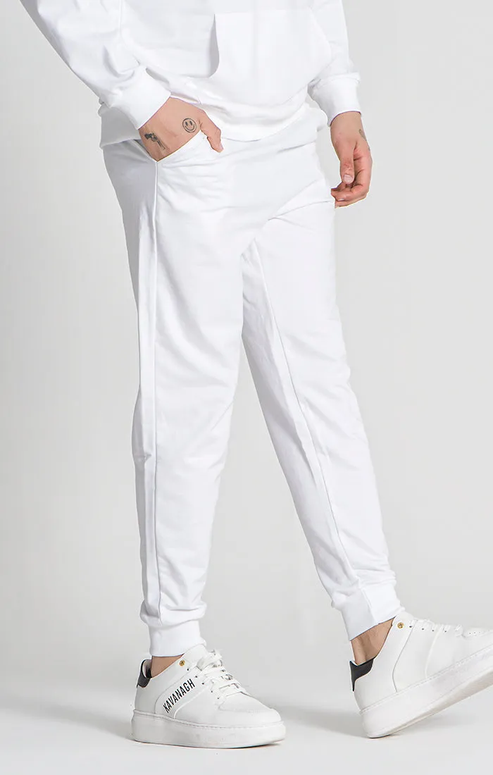 White Jenga Loose Joggers