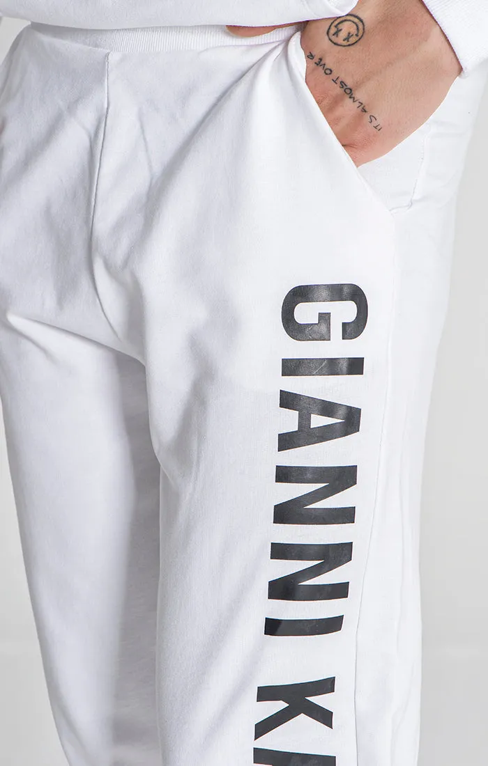 White Jenga Loose Joggers