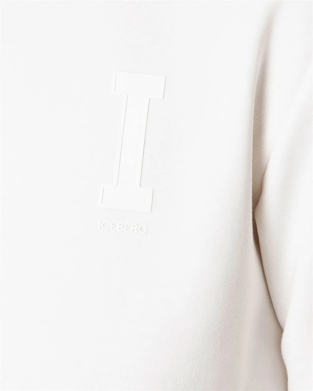 White Print Logo Sweat Shirt (Cream) - I23E05363171329