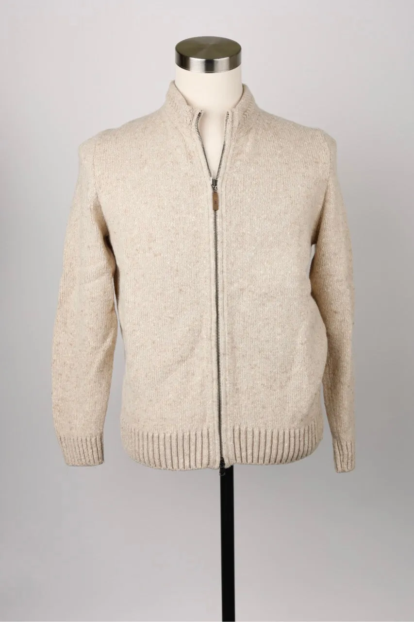 Wool-Cashmere Zip Up Sweater