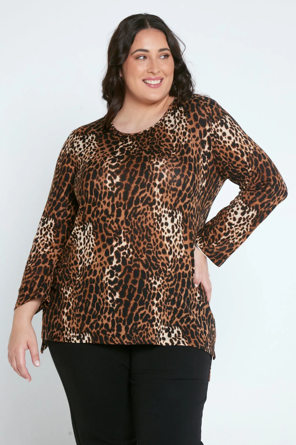 Zarah Knit Top - Leopard